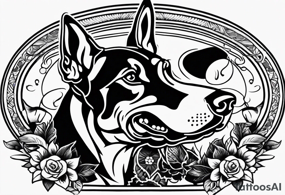 3 barking Dobermans tattoo idea