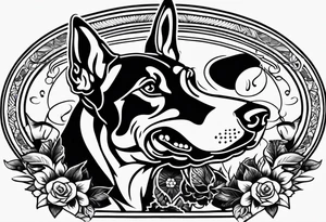 3 barking Dobermans tattoo idea