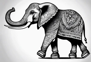 Elephant roller skating tattoo idea