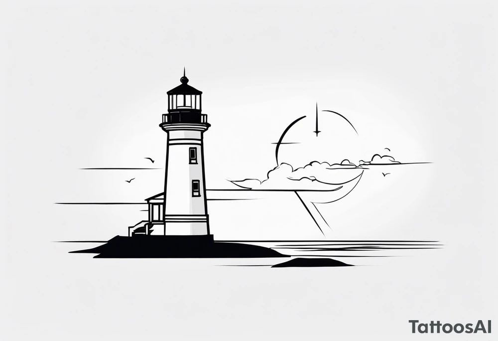 Lighthouse simple tattoo idea