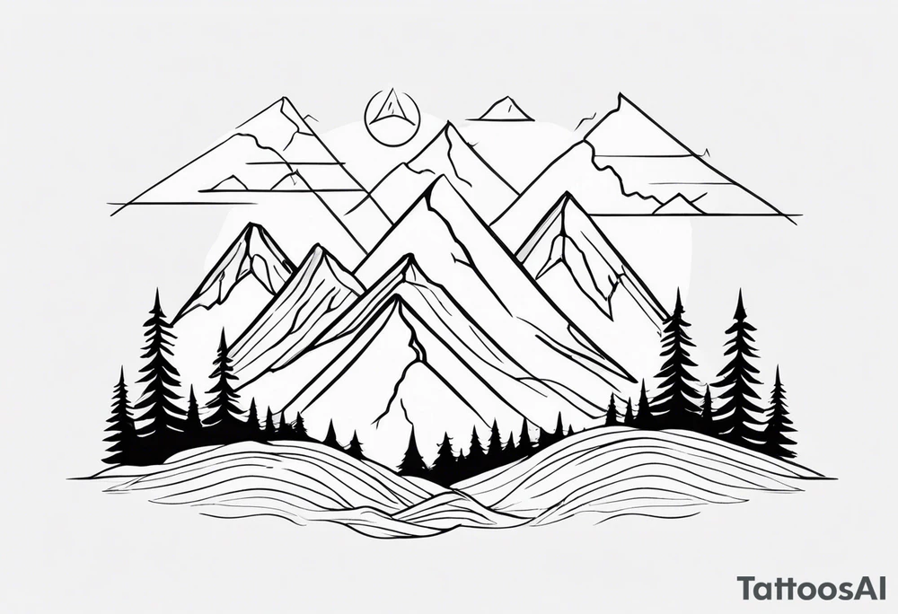 mountains family tattoo idea