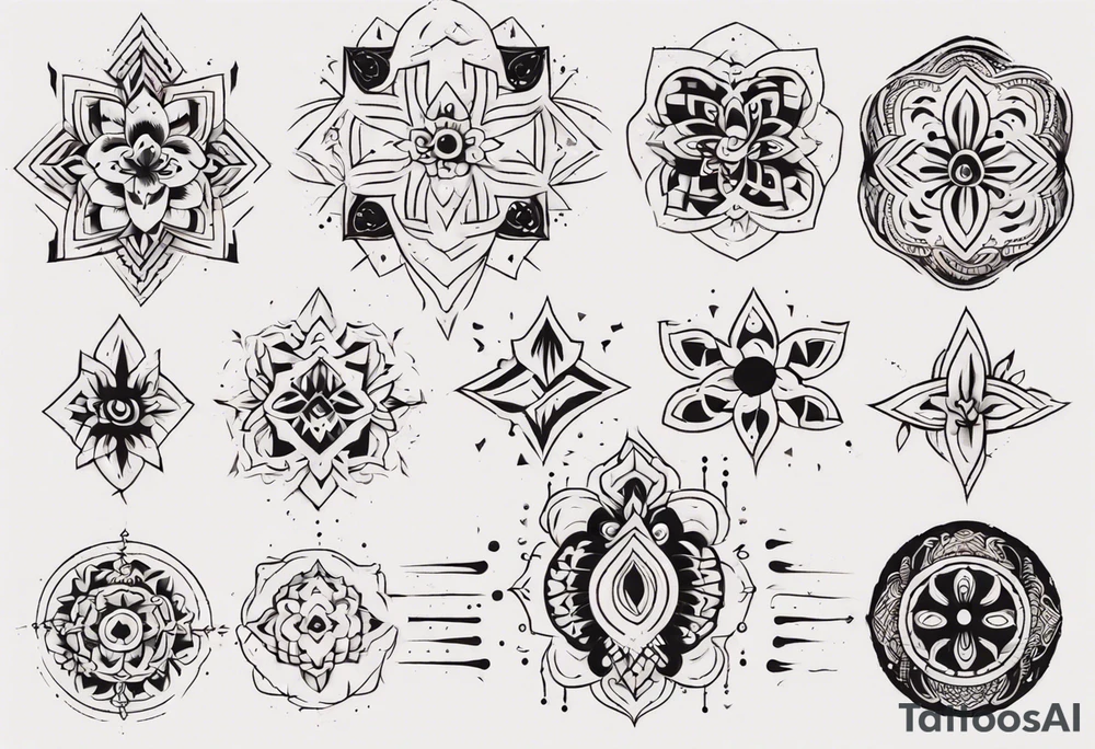 Minimalist Ornemental traditional henne style tattoo idea