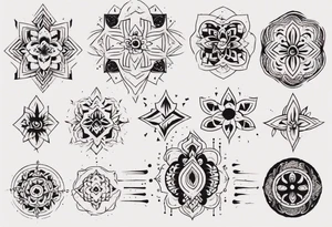 Minimalist Ornemental traditional henne style tattoo idea