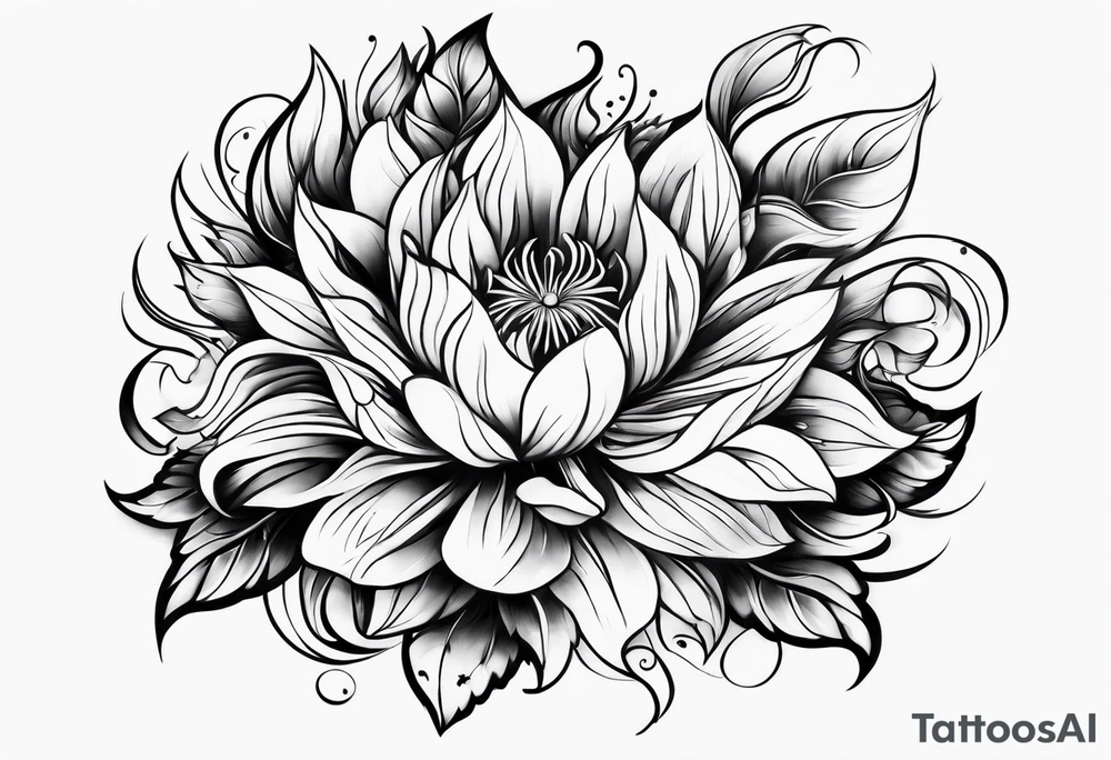 Flower fire tattoo idea