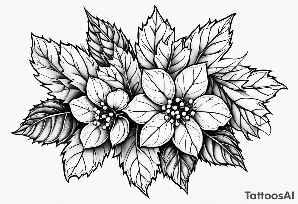 Holly berry birth flower tattoo idea
