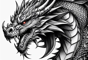 dragon with armor tattoo idea