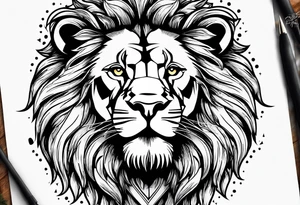 Lion with a heart in its mouth tattoo idea