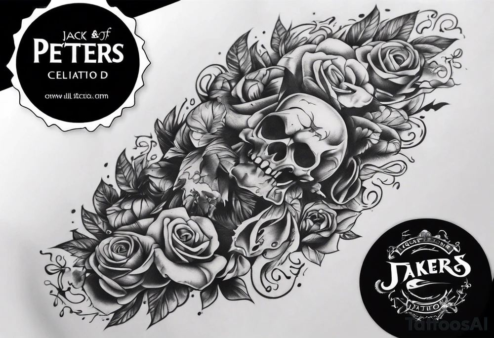 men’s arm sleeve, the name Peters, jack of all trades tattoo idea