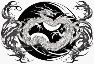 two dragons meeting to make a yin yang tattoo idea