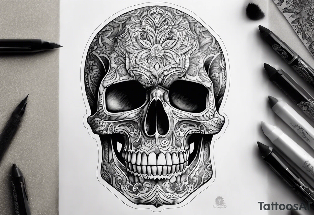 skull with nothing, small tattoo idea