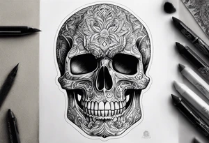 skull with nothing, small tattoo idea