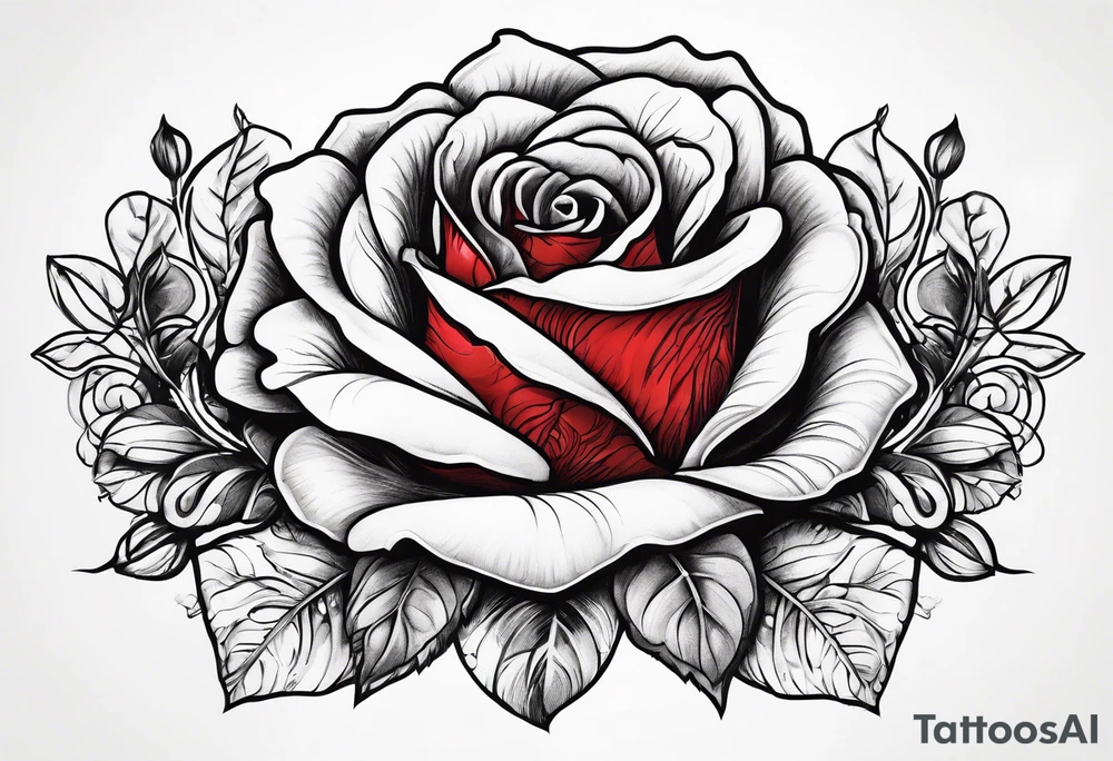 the red rose queen's crown with a heart tattoo idea