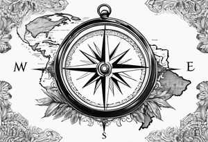 azores islands map compass on top compass tattoo idea