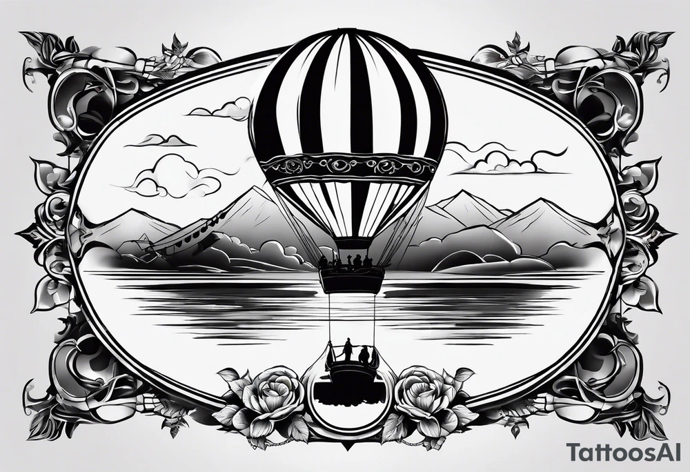 hotballoon ornemental travel tattoo idea