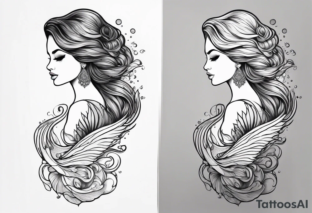 mermaid fin tattoo idea