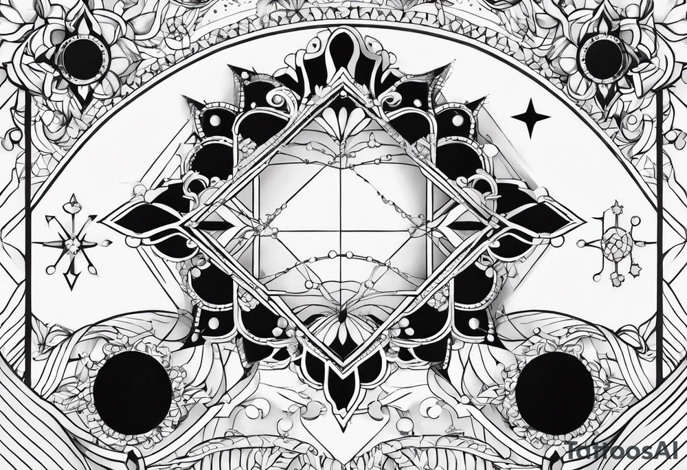 Dainty constellation aries line work tattoo idea