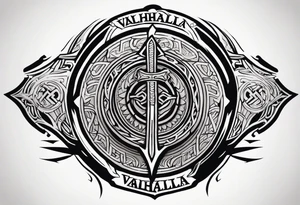 Valhalla round shield 
 axe berserker tattoo idea