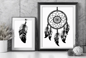 A black and white detailed dream catcher with a lot of shading tattoo idea