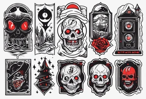 horror movie theme tattoo sleeve tattoo idea
