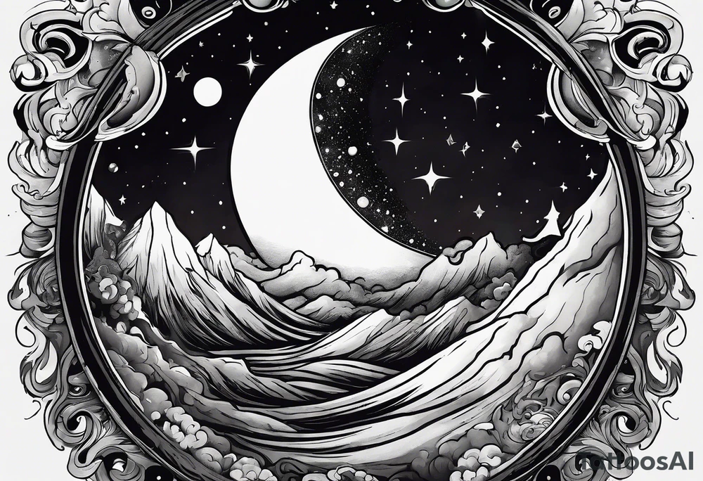 Large black hole swallowing earth. as Earth is swallowed space and time is stretched and deformed tattoo idea
