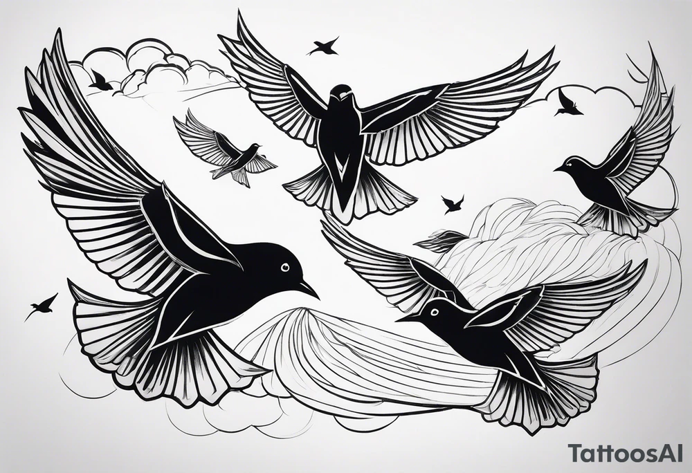 Birds in Flight tattoo idea