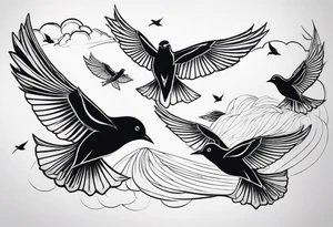 Birds in Flight tattoo idea