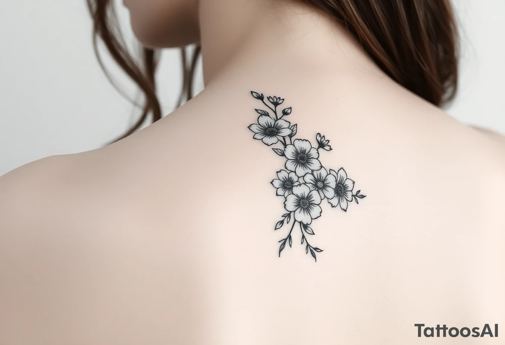 a bunch of flowers going down spine tattoo tattoo idea