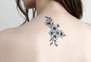 a bunch of flowers going down spine tattoo tattoo idea