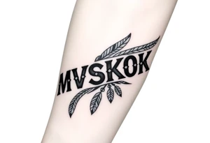 “MVSKOKE” shaded with Native American pattern tattoo idea