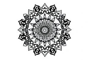 intricate mandala with sacred geometry and cosmic elements tattoo idea