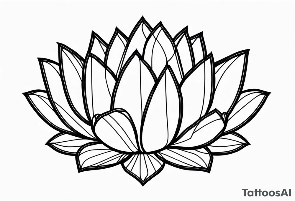 geometric lotus, line art tattoo idea