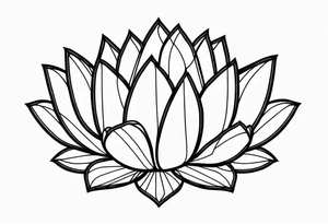 geometric lotus, line art tattoo idea