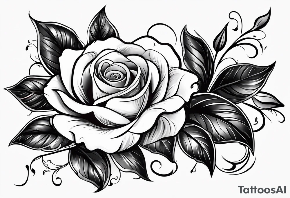 “Flores” with a rose and the date 01/01/76 and the date 09/20/76 and the date 10/11/11 with some clouds tattoo idea