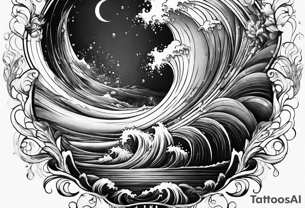 water drop falling into ocean tattoo idea