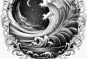 water drop falling into ocean tattoo idea