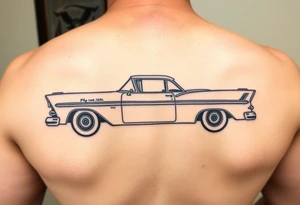 1956 Plymouth Belvedere car with shading tattoo idea