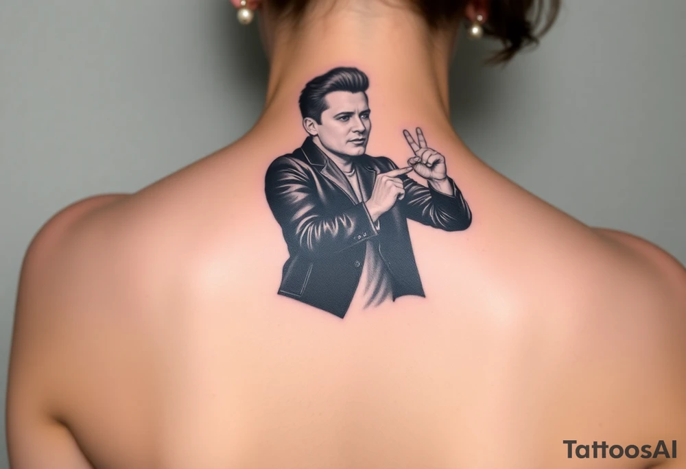 Rick Astley Never Gonna Give You Up Shaking Hands Left to Right Dance Pose tattoo idea
