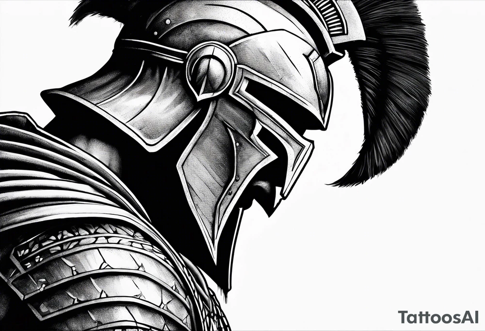 Spartan faceless warrior like the movie 300 tattoo idea