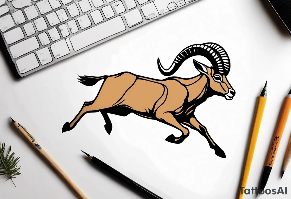 ibex jumping tattoo idea