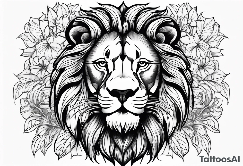 Lion face tattoo idea
