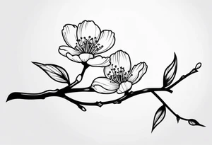 cherry blossom branch going from shoulder to wrist, wrap around bicep, make it LONG tattoo idea