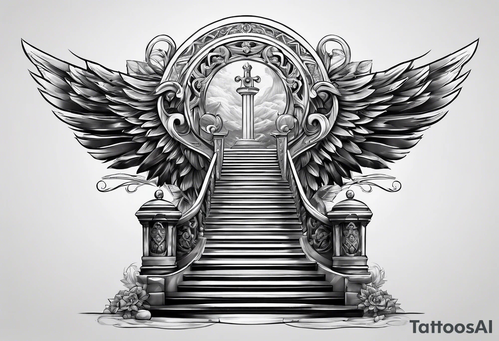 Valhalla sword stairs tattoo idea