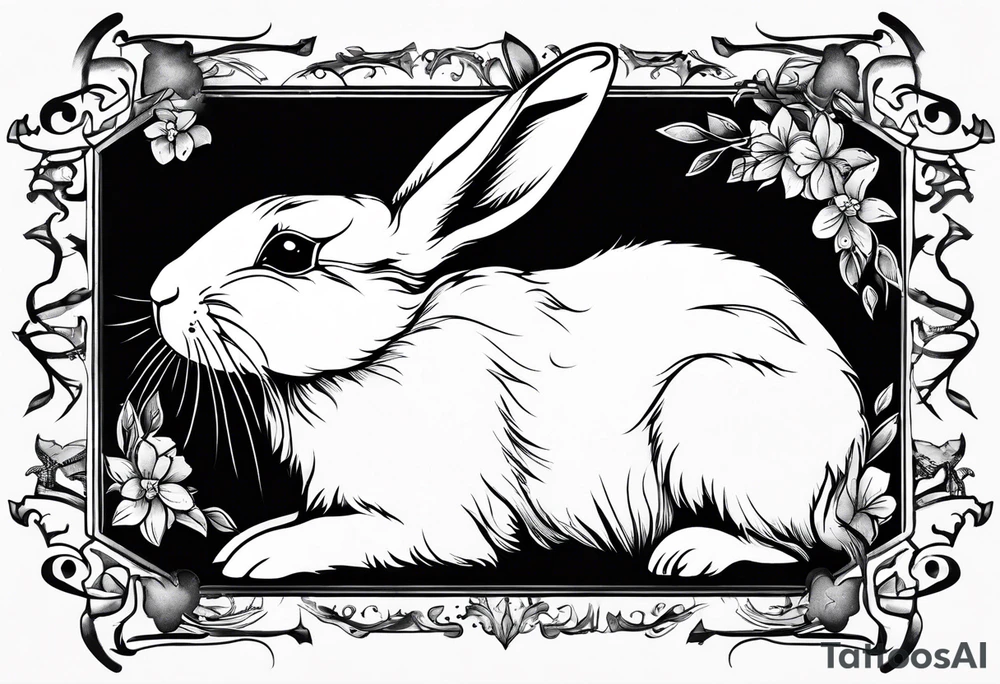 Bunny rabbit with Kirsty R written underneath tattoo idea Bunny rabbit with Kirsty R written underneath tattoo idea