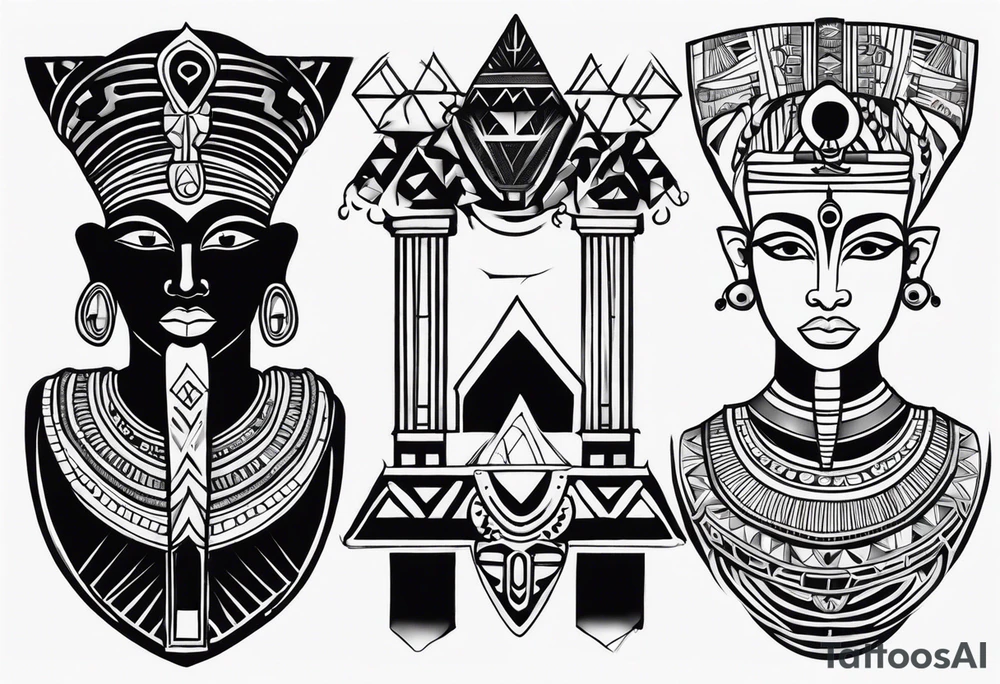 african, egyptian cultural tattoo idea