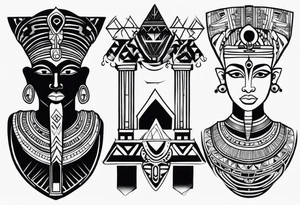 african, egyptian cultural tattoo idea