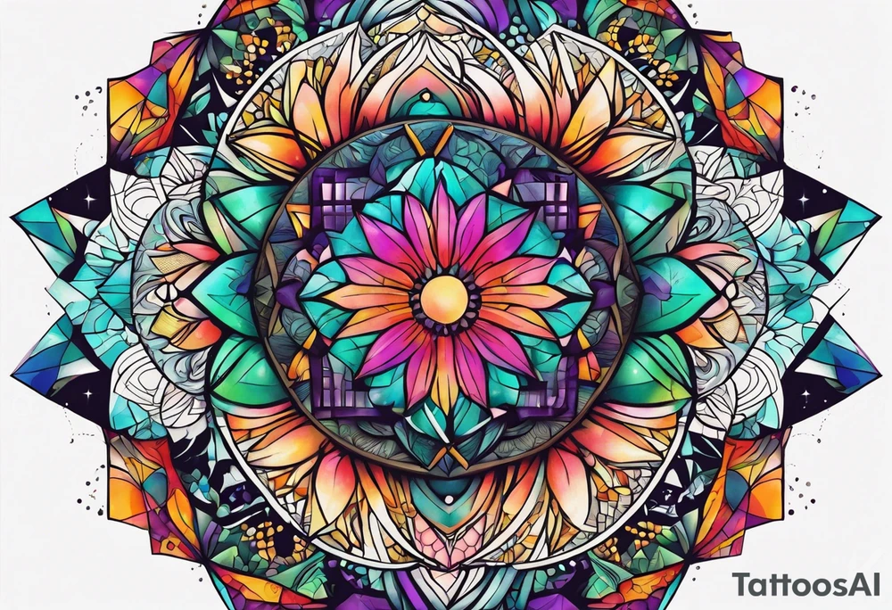psychedelic, forearm tattoo, geometric, subtle, men, tattoo idea