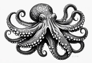 Large blue ring octopus tattoo idea