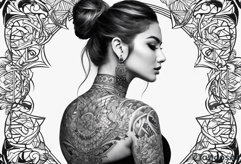 Side of the neck om tattoo idea