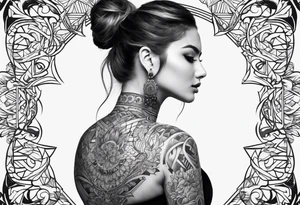 Side of the neck om tattoo idea