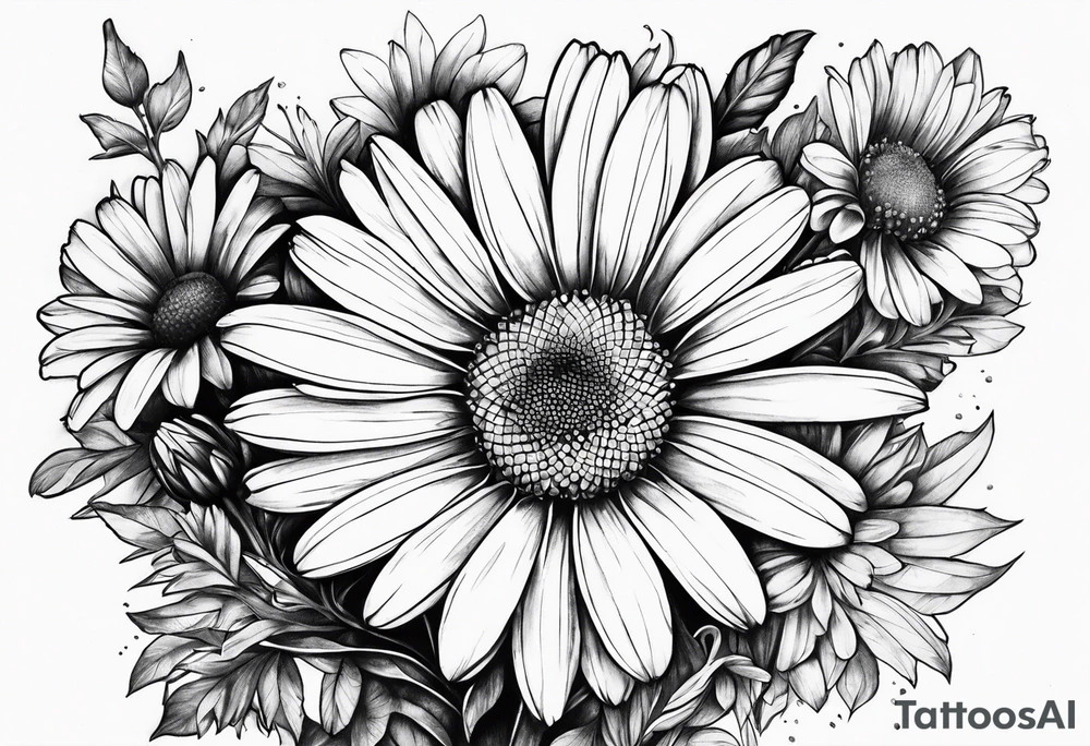 Daisy corner tattoo idea
